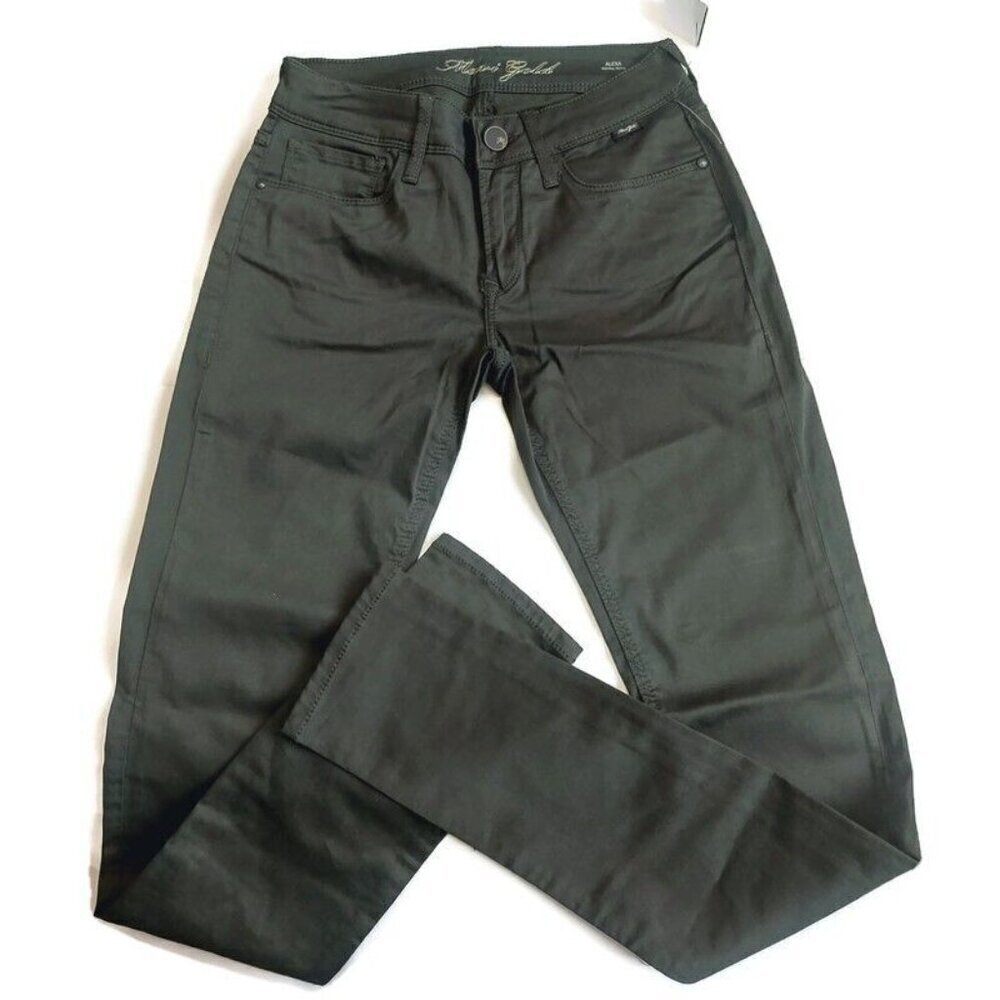 Mavi Gold ALEXA Mid Rise Skinny Denim Jeans Womens 26 X 32 Green Pants Sample
